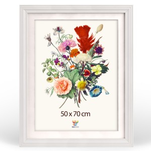 Frézovaný rámeček na fotografie o rozměrech 50 x 70 cm v bílé barvě