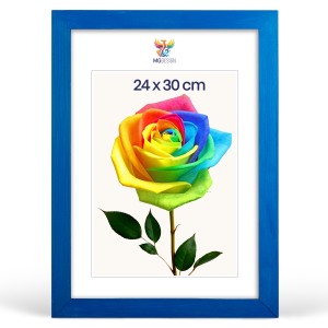 Rámeček na fotografie 24 x 30 cm, modrý, z přírodního dřeva