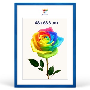 Fotorámeček 48 x 68,3 cm modrý, z přírodního dřeva