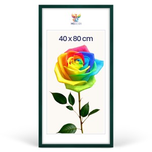 Rám na fotografie 40 x 80 cm zelený, z přírodního dřeva