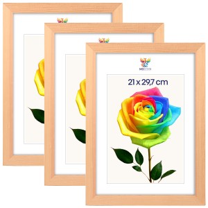 Sada 3 ks rámečků na fotografie A4 21 x 29,7 cm, dřevěné