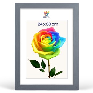 Fotorámeček 24 x 30 cm šedý, z přírodního dřeva