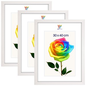 Sada 3 ks rámečků na fotografie 30 x 40 cm, bílé, dřevěné