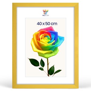 Rámeček na fotografie 40 x 50 cm, žlutý, z přírodního dřeva