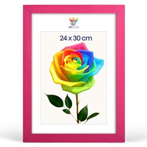 Rámeček na fotografie 24 x 30 cm růžový, z přírodního dřeva