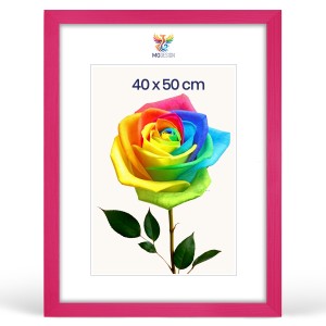 Rámeček na fotografie 40 x 50 cm růžový, z přírodního dřeva