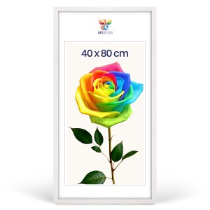 Fotorámeček 40 x 80 cm, bílý, z přírodního dřeva