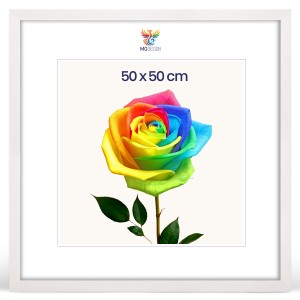 Fotorámeček 50 x 50 cm, bílý, z přírodního dřeva