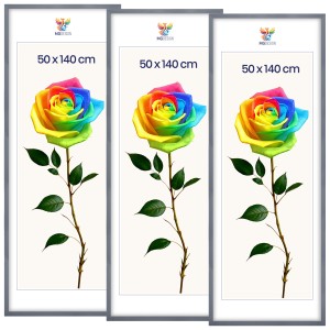 Sada 3 ks rámečků na fotografie 50 x 140 cm, šedé, dřevěné