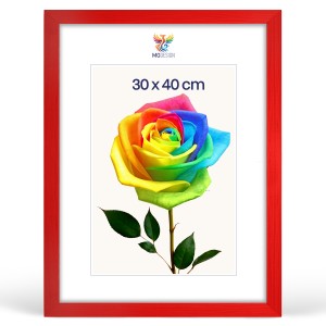 Rámeček na fotografie 30 x 40 cm červený, z přírodního dřeva