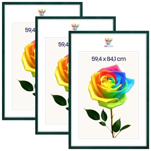 Sada 3 ks rámečků na fotografie A1 59,4 x 84,1 cm zelené, dřevěné