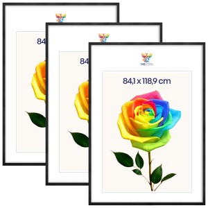 Sada 3 ks rámečků na fotografie A0 84,1 x 118,9 cm černé, dřevěné