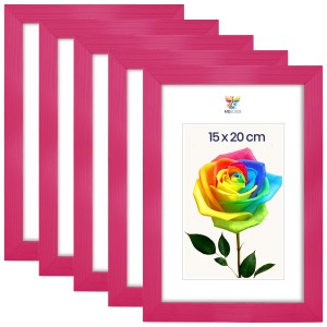 Sada 5 ks rámečků na fotografie 15 x 20 cm, růžové, dřevěné