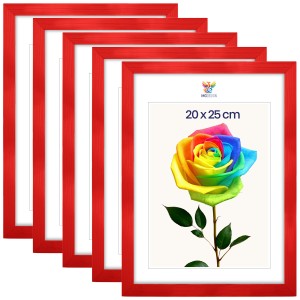 Sada 5 ks rámečků na fotografie 20 x 25 cm červených, dřevěných