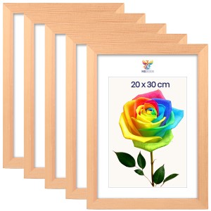 Sada 5 ks dřevěných rámečků na fotografie 20 x 30 cm