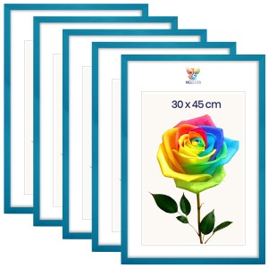 Sada 5 ks rámečků na fotografie 30 x 45 cm, tyrkysové, dřevěné