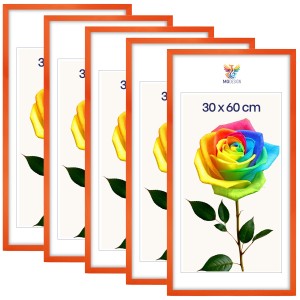 Sada 5 ks rámečků na fotografie 30 x 60 cm, oranžové, dřevěné