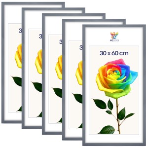 Sada 5 ks rámečků na fotografie 30 x 60 cm, šedé, dřevěné