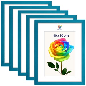 Sada 5 ks rámečků na fotografie 40 x 50 cm, tyrkysové, dřevěné