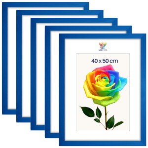Sada 5 ks rámečků na fotografie 40 x 50 cm, modré, dřevěné