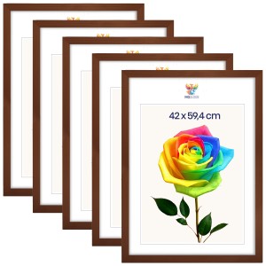 Sada 5 ks rámečků na fotografie A2 42 x 59,4 cm hnědých, dřevěných