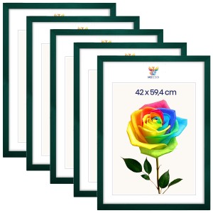 Sada 5 ks rámečků na fotografie A2 42 x 59,4 cm zelených, dřevěných