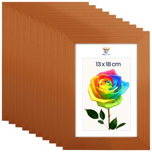 Sada 10 ks rámečků na fotografie 13 x 18 cm z lakovaného dřeva
