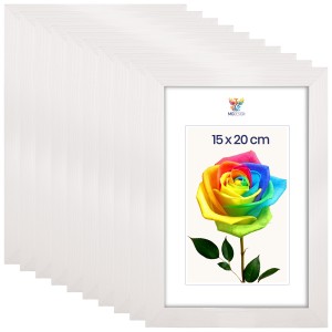 Sada 10 ks rámečků na fotografie 15 x 20 cm, bílé, dřevěné