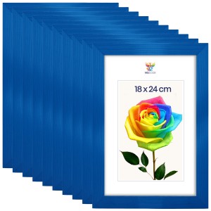 Sada 10 ks rámečků na fotografie 18 x 24 cm, modré, dřevěné