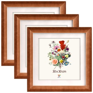 Sada 3 ks frézovaných rámečků 30 x 30 cm v hnědé barvě
