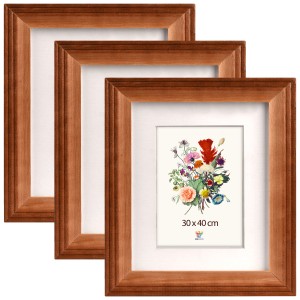 Sada 3 ks frézovaných rámečků 30 x 40 cm v hnědé barvě