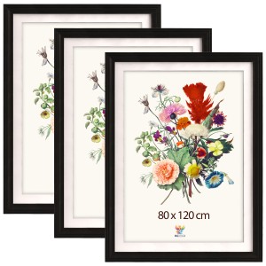 Sada 3 ks frézovaných rámečků 80 x 120 cm v černé barvě