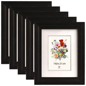 Sada 5 ks frézovaných rámečků A4 21 x 29,7 cm v černé barvě