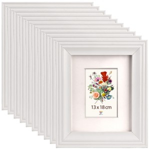 Sada 10 ks frézovaných rámečků 13 x 18 cm v bílé barvě
