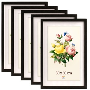 Sada 5 ks vysokých rámečků na fotografie 30 x 50 cm černé