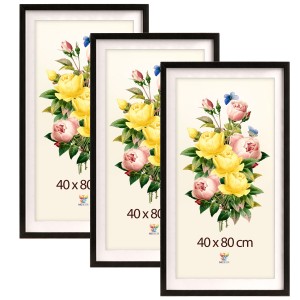 Sada 3 ks vysokých rámečků na fotografie 40 x 80 cm černé
