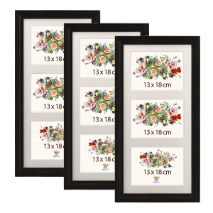 Sada 3 galerií – vysokých rámečků na 3 fotografie: 3x 13 x 18 cm černé