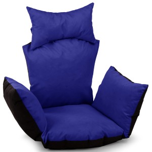 Vodotěsný zahradní polštář pro křeslo typu kokon – kobaltová barva