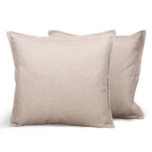 Dekorativní povlak na polštář s vzorem rybí kosti 45 x 45 cm v krémové barvě