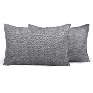 Dekorativní povlak na polštář s vzorem herringbone 40 x 80 cm v šedé barvě