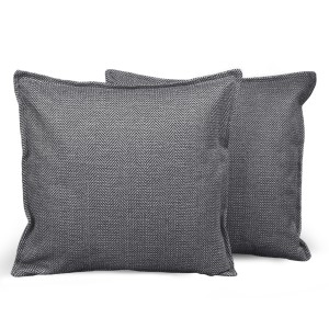 Dekorativní povlak na polštář s vzorem rybí kosti 30 x 30 cm v tmavě šedé barvě