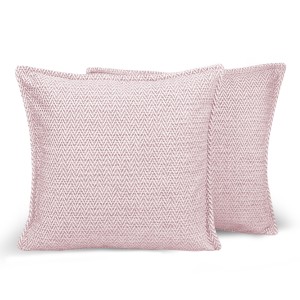 Povlak na polštář s vzorem ve tvaru rybí kosti 35 x 35 cm v růžové barvě