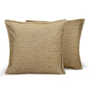 Povlak na polštář s vzorem ve tvaru rybiny 45 x 45 cm v žluté barvě