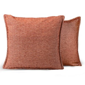 Povlak na polštář s vzorem v herringbone 60 x 60 cm v oranžové barvě