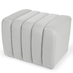 Designový strukturovaný taburet 48 x 60 cm v krémové barvě