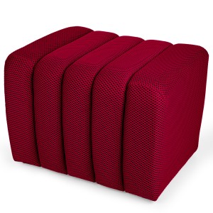 Designový strukturovaný taburet 48 x 60 cm v červené barvě