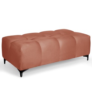 Prošívaný velurový taburet 63 x 121 cm v meruňkové barvě
