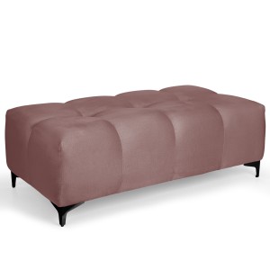Prošívaný velurový sedák 63 x 121 cm v růžové barvě