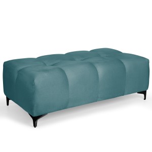 Prošívaný velurový taburet 63 x 121 cm v modré barvě