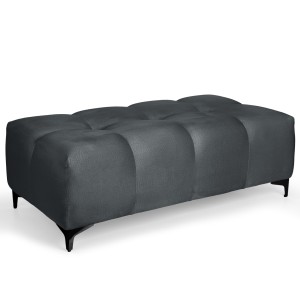 Prošívaný velurový taburet 63 x 121 cm v šedé barvě